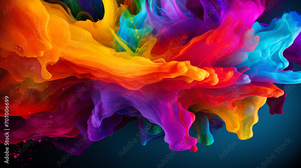 Vibrant Spectrum Splash, Rainbow Color Paint Wallpaper