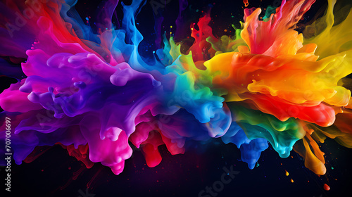 Vibrant Spectrum Splash, Rainbow Color Paint Wallpaper