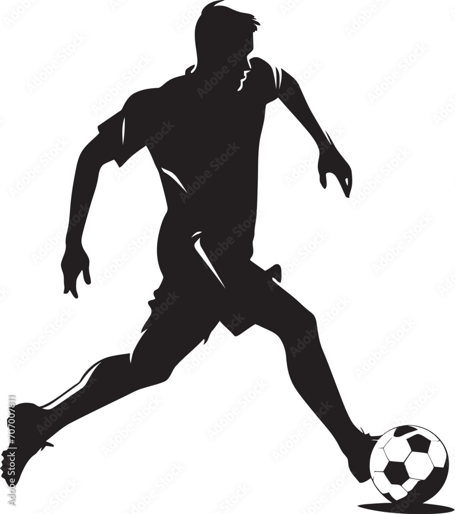 TeamTactic Footballer Iconic Logo WinningVector Soccer Player Design