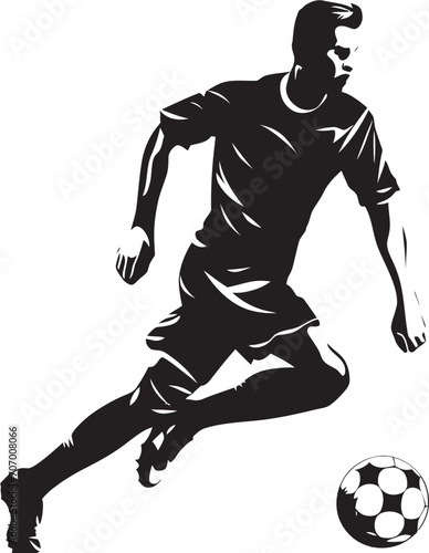 Fototapeta Naklejka Na Ścianę i Meble -  PlaymakerPulse Soccer Vector Logo ChampionCraft Player Emblematic Design