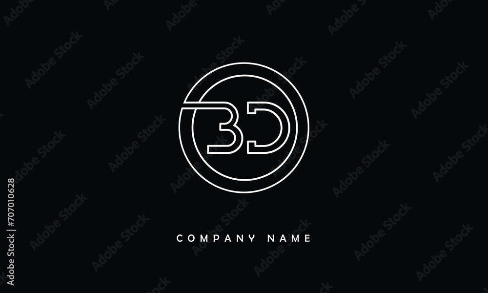 BD, DB, B, D Abstract Letters Logo Monogram BD, DB, B, D Abstract Letters Logo Monogram