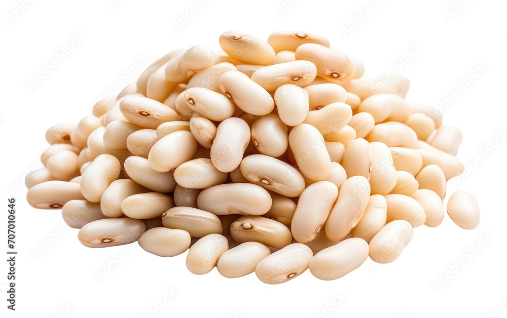 Navy Beans, Versatile Legumes Ideal for Soups, Stews, and Classic Bean Dishes on a White or Clear Surface PNG Transparent Background Navy Beans, Versatile Legumes Ideal for Soups, Stews, and Classic Bean Dishes on a White or Clear Surface PNG Transparent Background