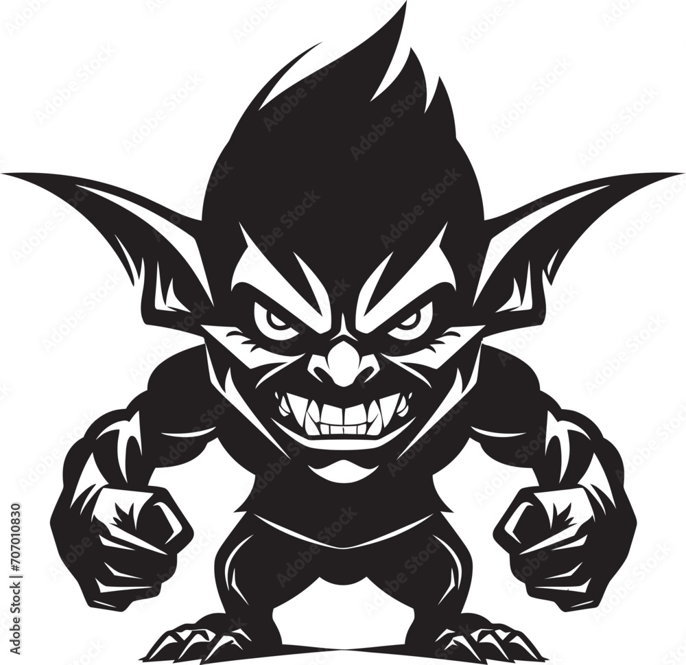 Villainous Vandal Evil Goblin Vector Sinister Schemer Full Body Goblin Symbol