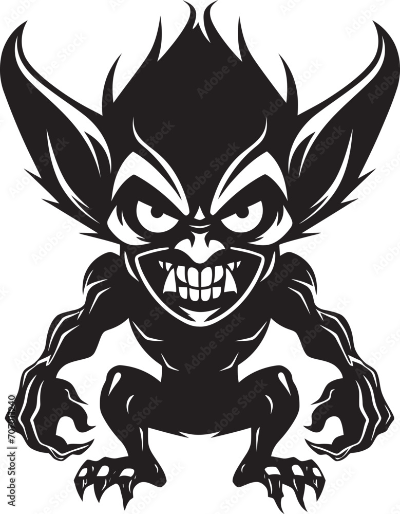 Obraz premium SinisterSprite Full Body Goblin Emblem WickedWhimsy Evil Goblin Vector