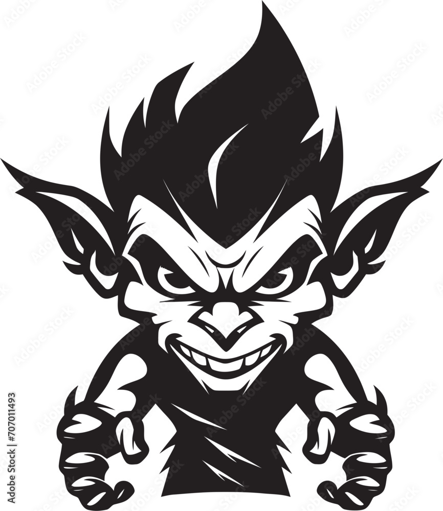WickedWhimsy Evil Goblin Vector GoblinGrotesque Cartoon Iconic Design
