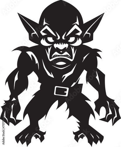 CreepyCreature Full Body Goblin Symbol DiabolicalDwarf Cartoon Evil Goblin © BABBAN
