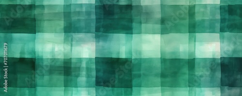 Emerald vintage checkered watercolor background.