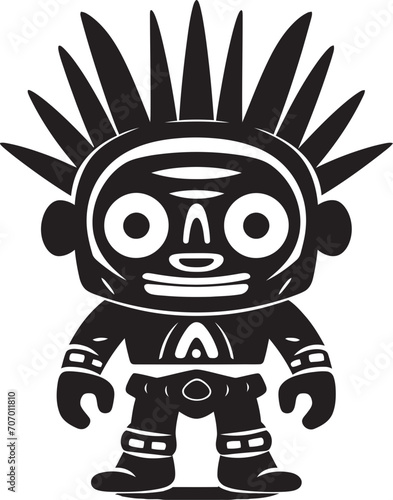 Wild Wanderer Tribal Vector Symbol Tribal Majesty Full Body Cartoon Emblem