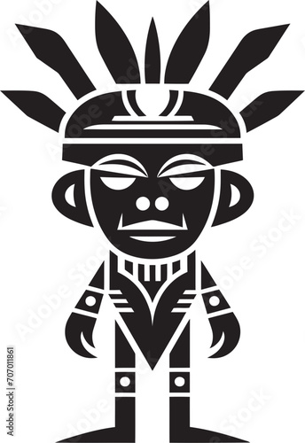 Wild Wanderer Tribal Vector Symbol Tribal Majesty Full Body Cartoon Emblem © BABBAN