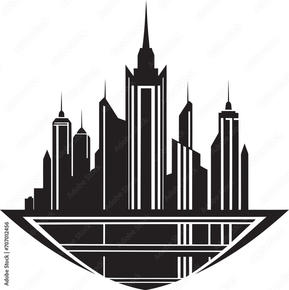 Futuropolis Modern Building Emblem Skyline Shift Futuristic Logo Design