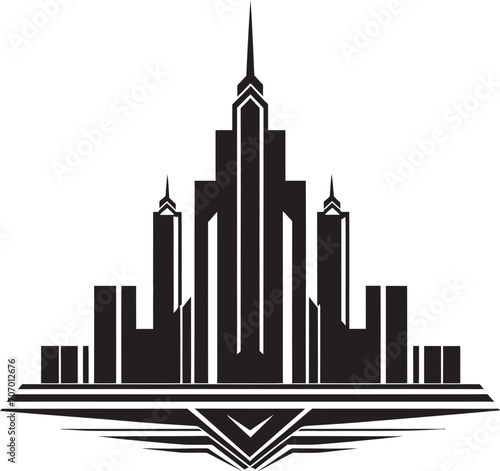 Skyline Shift Futuristic Logo Design EcoUrban Vector Building Icon