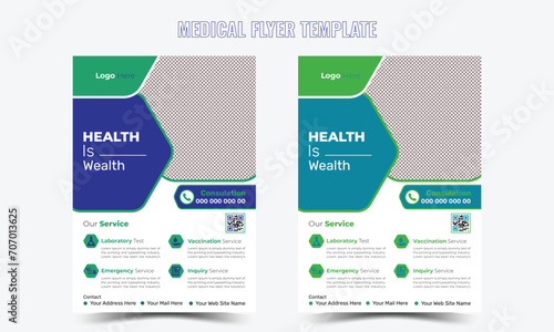 Medical Flyer Layout with geometric Elements