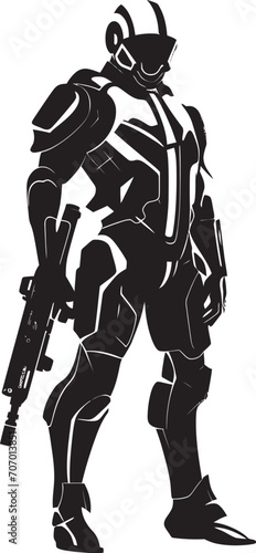 CyberGuardian Futuristic Weapon Emblem NanoStrike Vector Soldier Logo