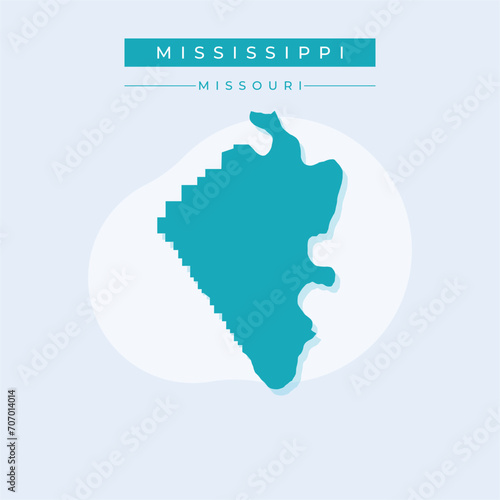 Vector illustration vector of Mississippi map Missouri