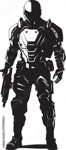 CyberGuard Vector Soldier Logo NanoWarrior Futuristic Vector Icon