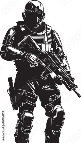 CyberGuard Vector Soldier Logo NanoWarrior Futuristic Vector Icon
