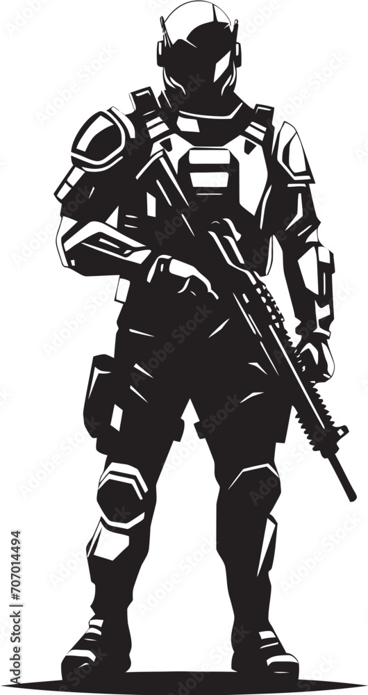 CyberGuard Vector Soldier Logo NanoWarrior Futuristic Vector Icon CyberGuard Vector Soldier Logo NanoWarrior Futuristic Vector Icon