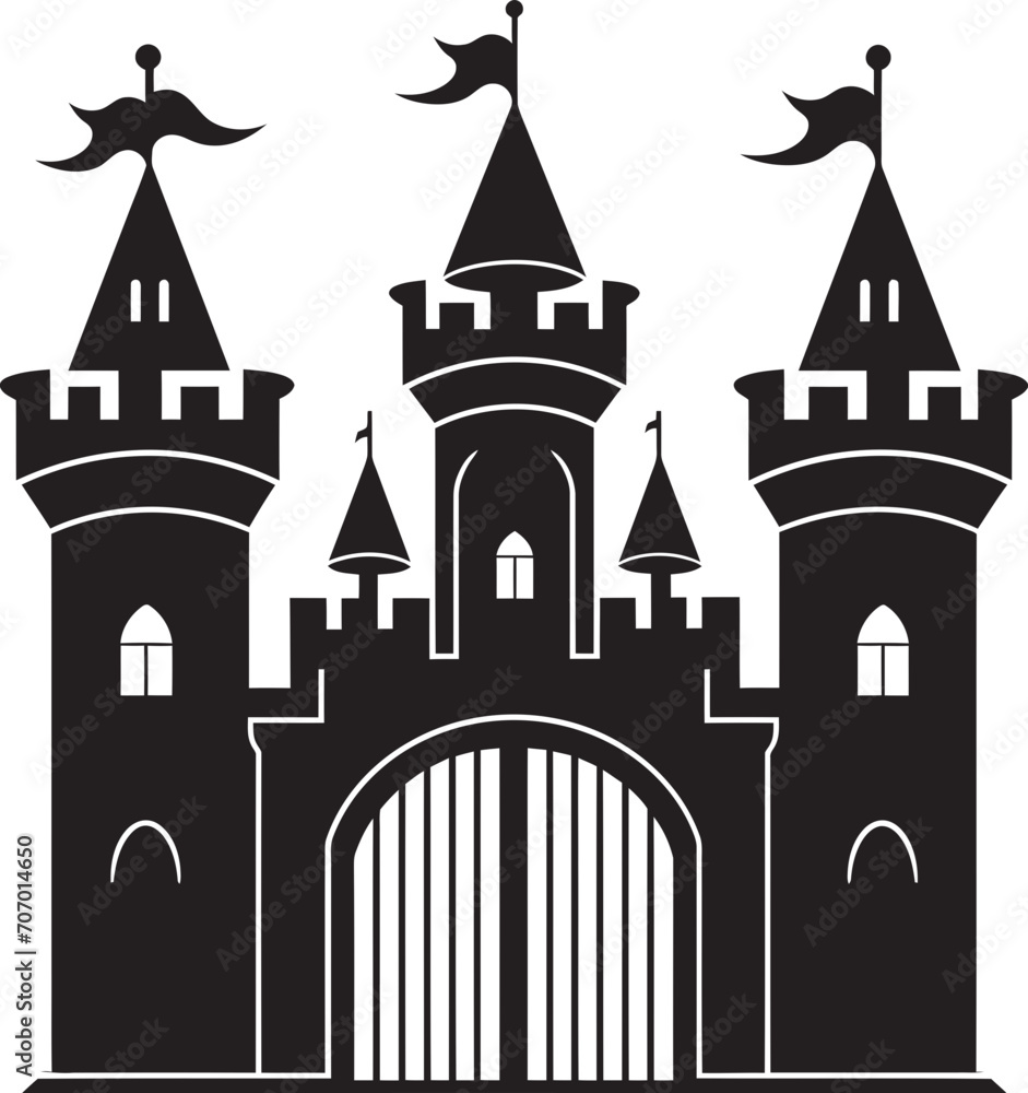 FortressArch Vector Gate Logo MedievalEntry Castle Gate Icon