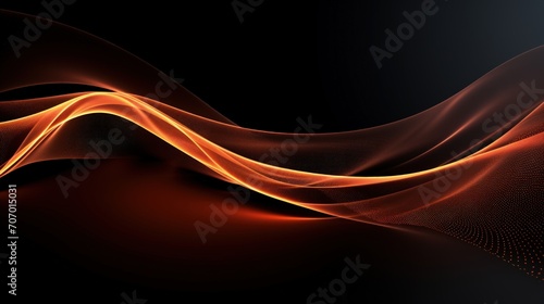 3d rendering Beautiful abstract shiny wires on a black background. AI generated image