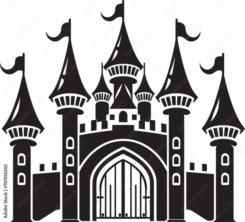Fototapeta premium RoyalGateway Castle Gate Emblem KnightGuard Vector Castle Logo