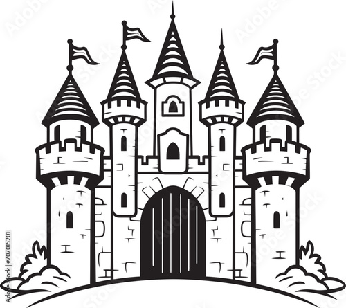 FortressArch Vector Gate Logo MedievalEntry Castle Gate Icon