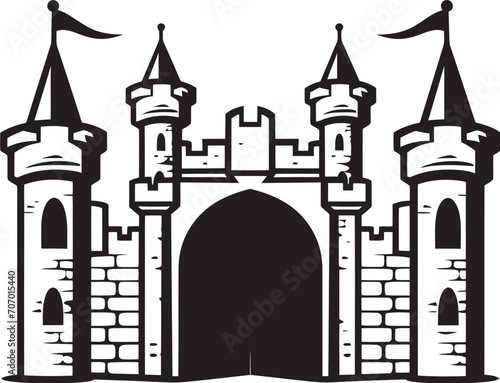 GuardianPortal Vector Castle Logo MedievalThreshold Gate Vector Icon © BABBAN