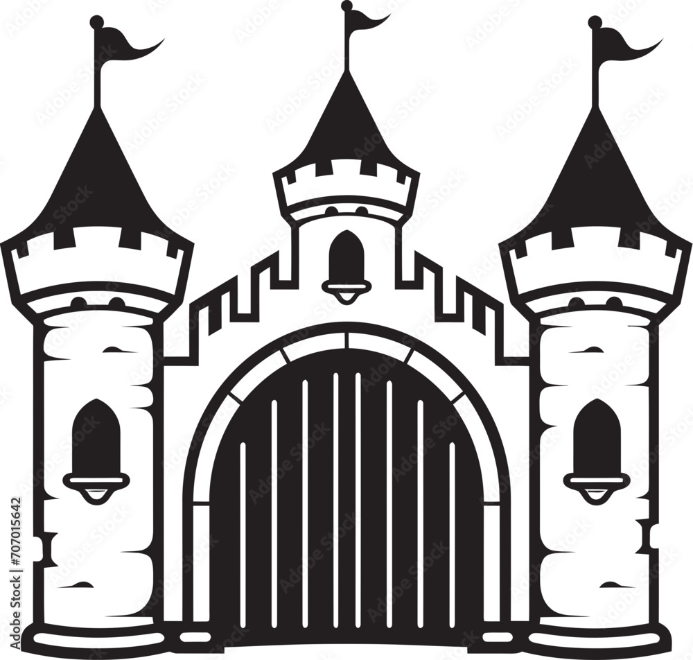 GuardianPortal Vector Castle Logo MedievalThreshold Gate Vector Icon