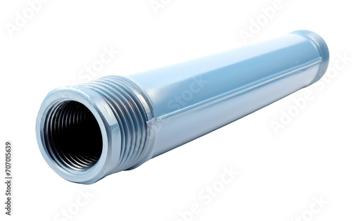 Water Flow with this Modern Silver Aluminum Drain Pipe on a White or Clear Surface PNG Transparent Background