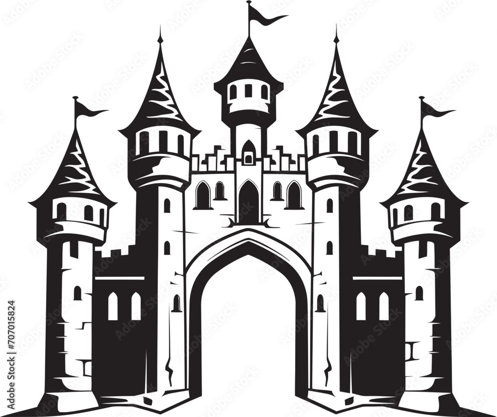 GuardianPortal Vector Castle Logo MedievalThreshold Gate Vector Icon