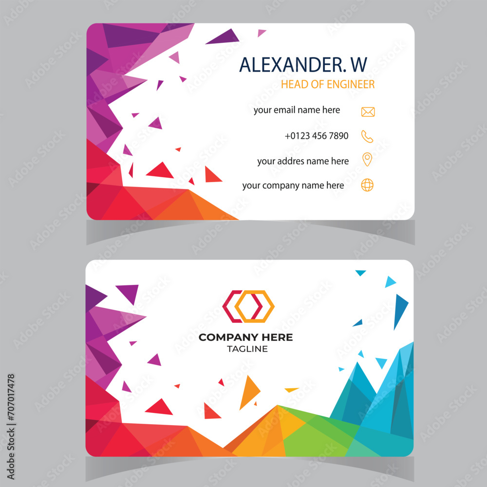 modern creative and clean business card template. Flat design Modern and simple business card design with 