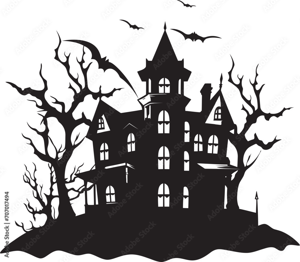 PhantomDwelling Spooky Symbol SpecterManor Haunted House Emblem