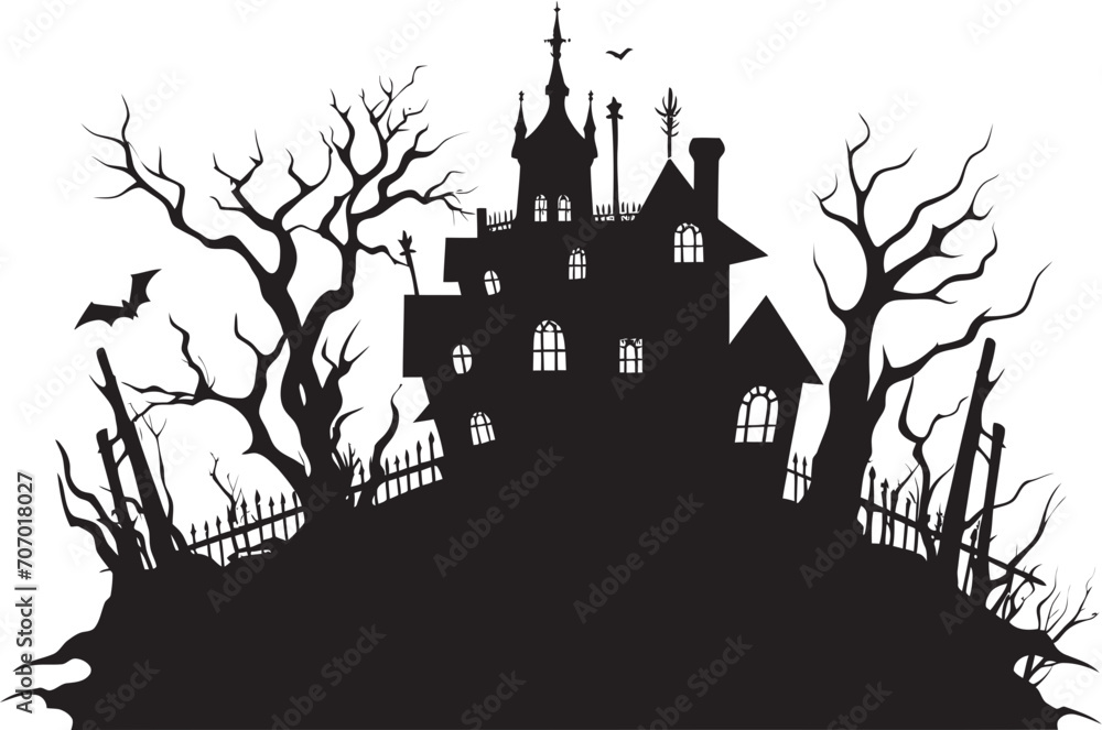 EerieEstate House Icon Design PhantomDwelling Spooky Symbol