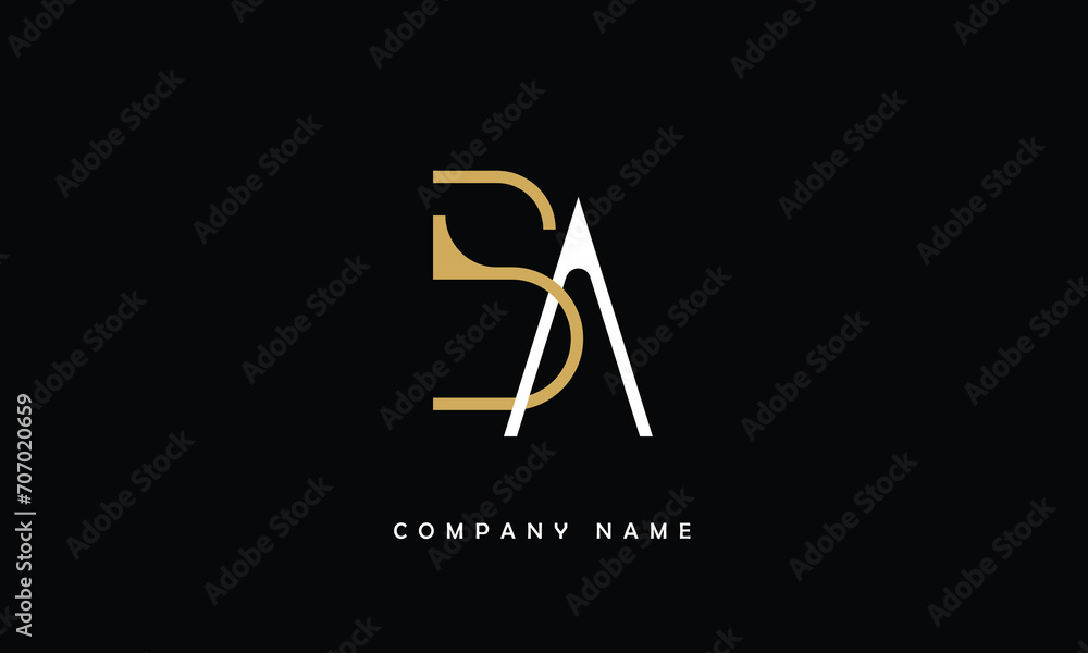 BA, AB, B, A Abstract Letters Logo Monogram