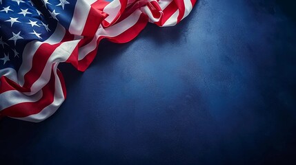 America flag on blue background, US presidential election