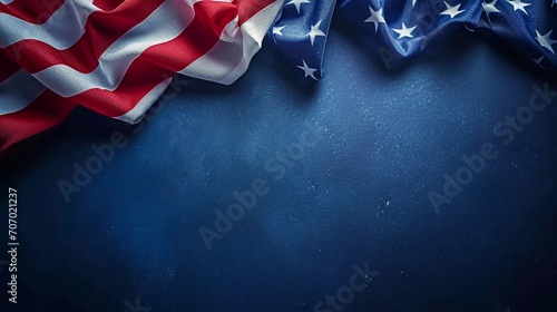 America flag on blue background, US presidential election