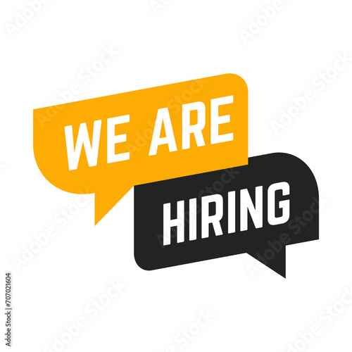 We're Hiring Banner Template. Business Recruiting Concept. Open Vacancy Design Template
