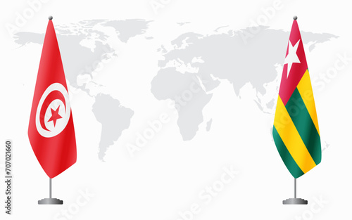 Tunisia and Togo flags for official meeting