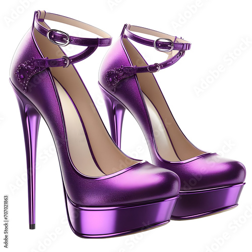 violet shoe high hill