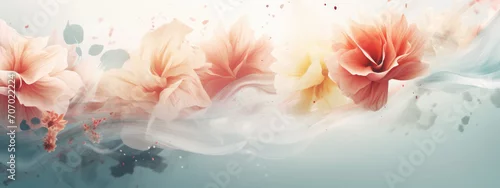 Panel kuchenny z motywem abstract with watercolor flower background