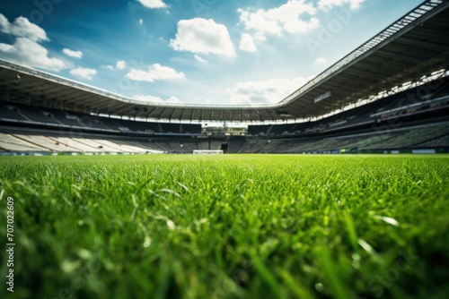 The football field reveals lush green fields and vast sports fields.