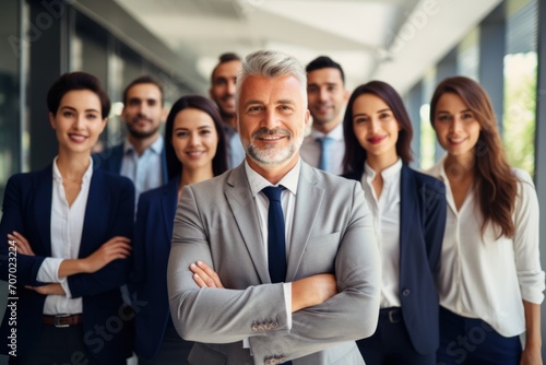 Group of successful businessmen in the office Commitment to working as a team