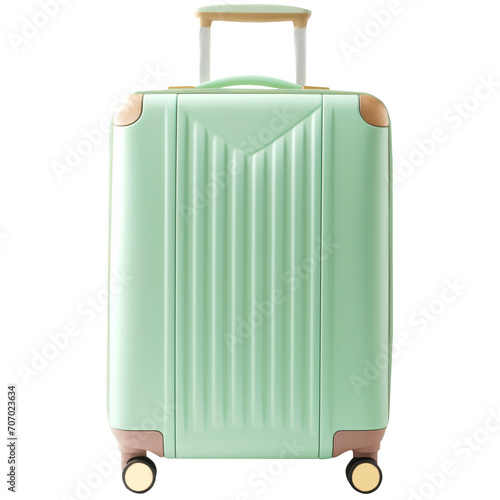 mint luggage on a transparent background