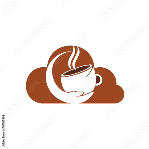Healthy coffee and tea care vector logo design template.