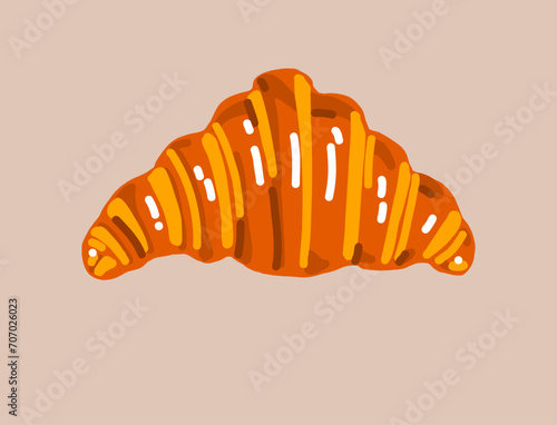 illustration of a french butter croissant