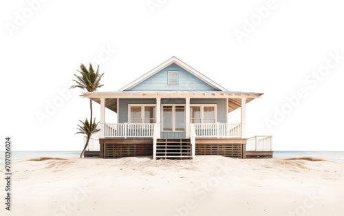 Discover Serenity Along the Shoreline in the Coastal Beach House Ambiance on a White or Clear Surface PNG Transparent Background