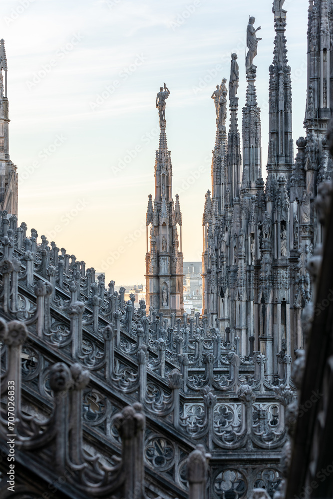 Beautiful sunset over the Duomo Cathedral in Milan Italy on december 2024 Beautiful sunset over the Duomo Cathedral in Milan Italy on december 2024
