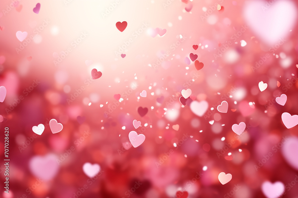 Valentine background with pink and red heart shaped and light bokeh. Celebrate, anniversary concept Valentine background with pink and red heart shaped and light bokeh. Celebrate, anniversary concept
