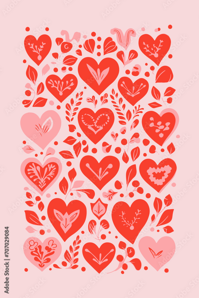 Valentine love heart poster background