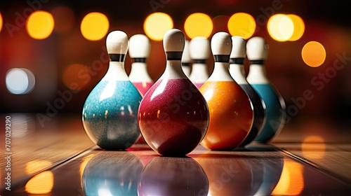 colorful bowling pins
