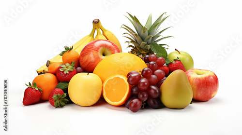 fruit on a white background. generative ai